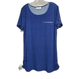 Sweet Wanderer Womens Sz XL Maternity Top Dark Blue Ruching